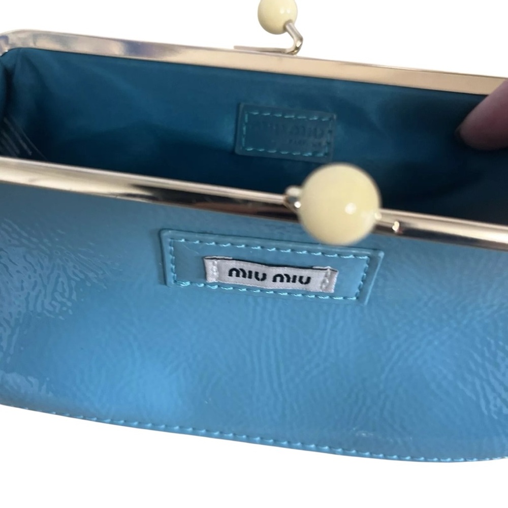New w/ Box Miu Miu VIP Crossbody Clutch in Tiffany Blue with Gold Hardwa… - Picture 2 of 10